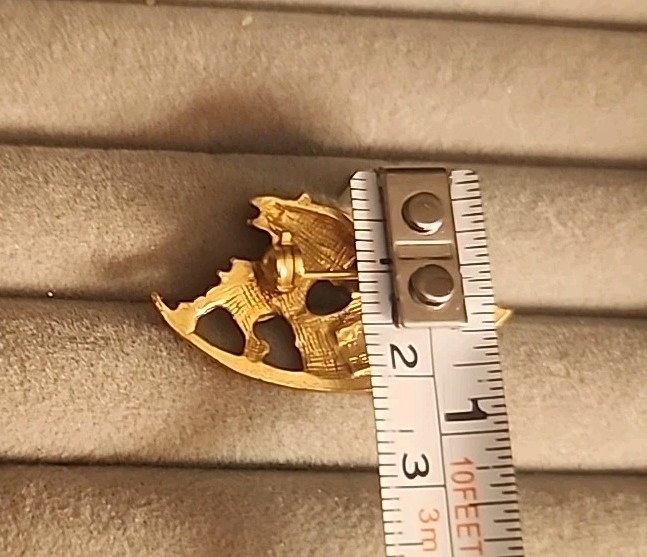 Vintage ALVA Museum Replica Bunny Rabbit, Flowers on Boat Pin Small Brooch