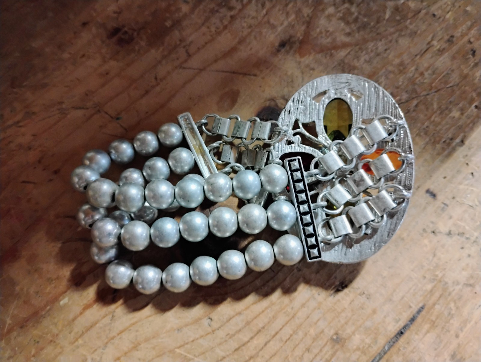 Stunning 23″ Czech Glass? Handmade Vintage Necklace & Matching Art Nouveau…