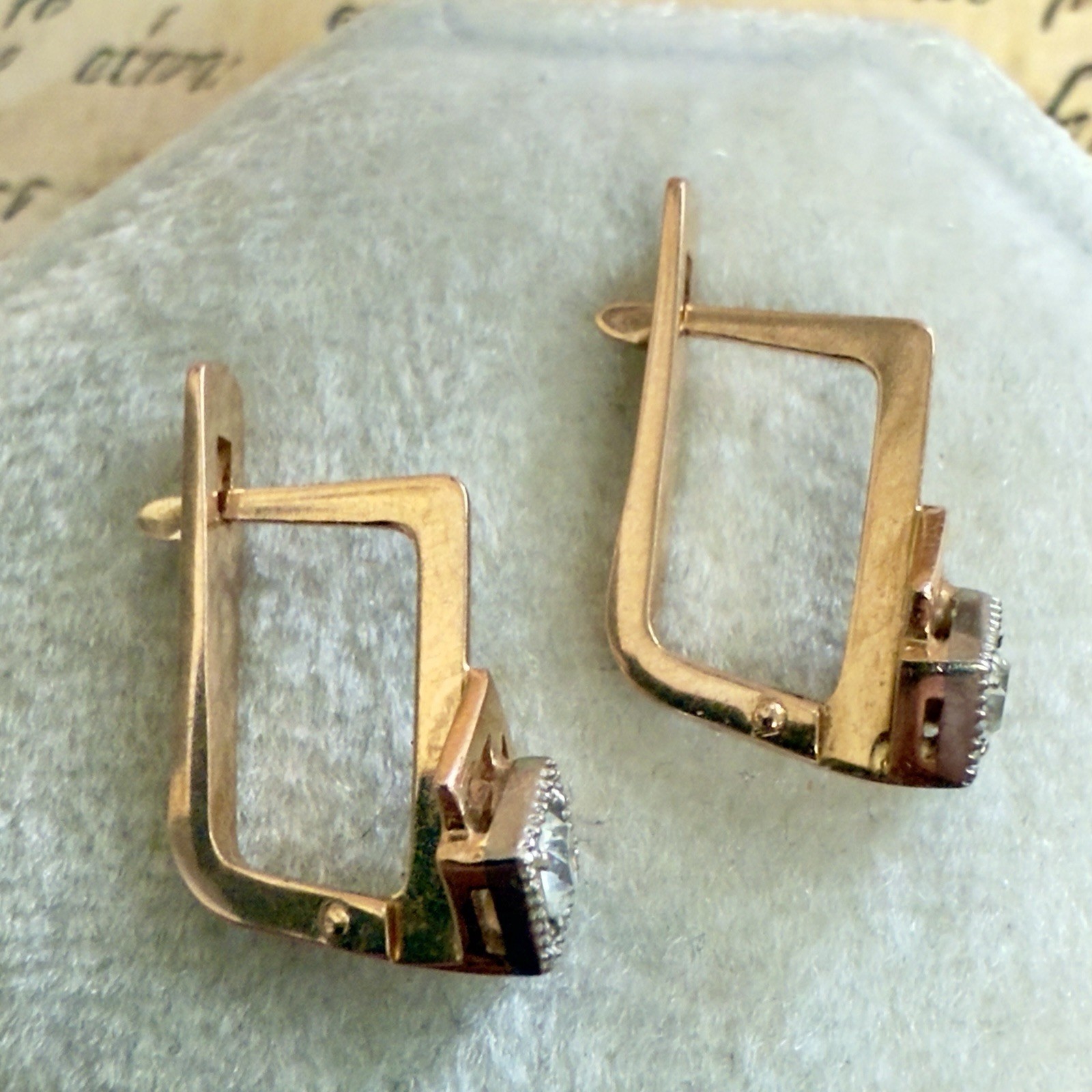 14k 583 Gold Earrings – Vintage East European Soviet USSR Era – #1737