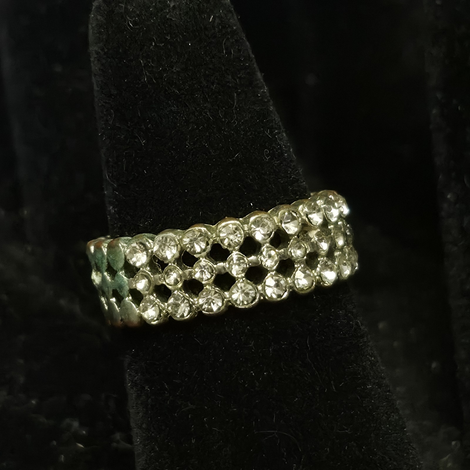 6 Vtg Ring Collection Lot Size 8 Costume Jewelry Gold Tone Silver Tone