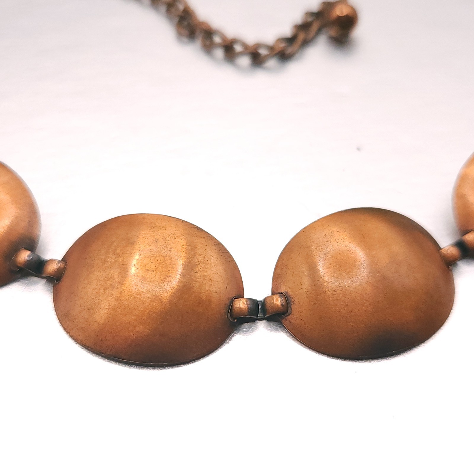 Vintage Solid Copper South Western Modern Collar Statement Necklace 16″