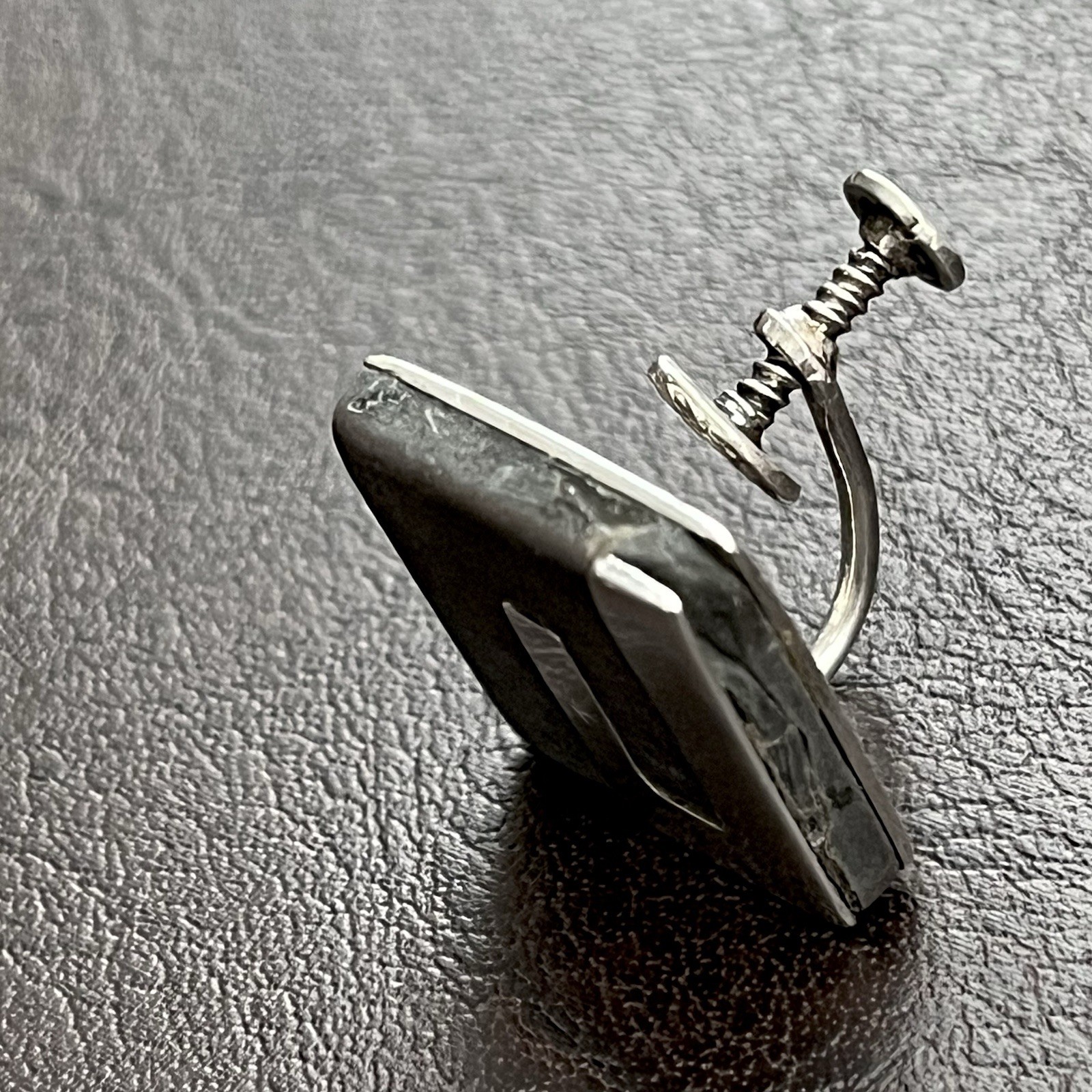 Vintage Los Castillo Onix Negro sterling silver and black onyx earrings