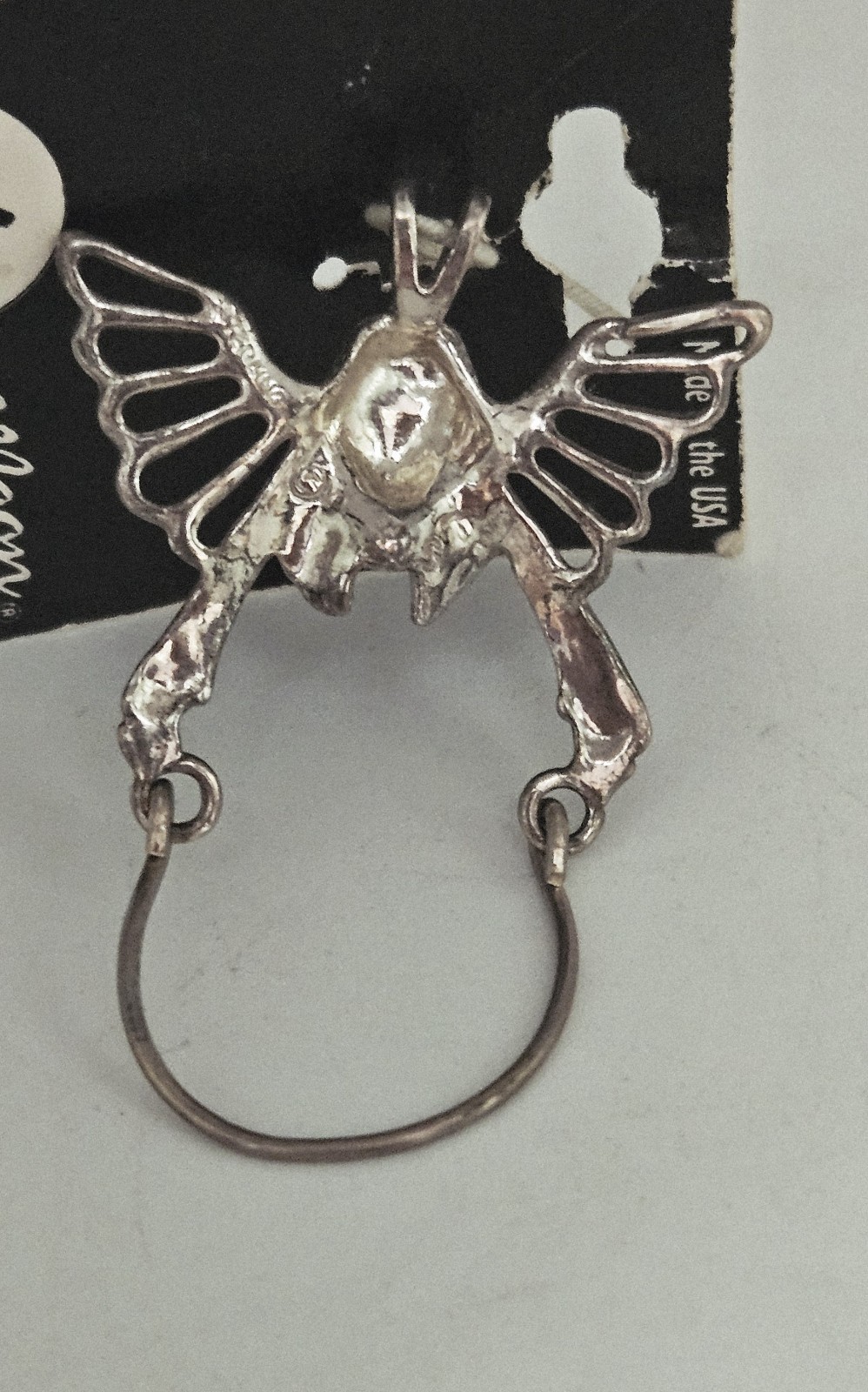 Vintage Sterling Silver Guardian Angel Charm Holder Pendant NEW by Silver Moon