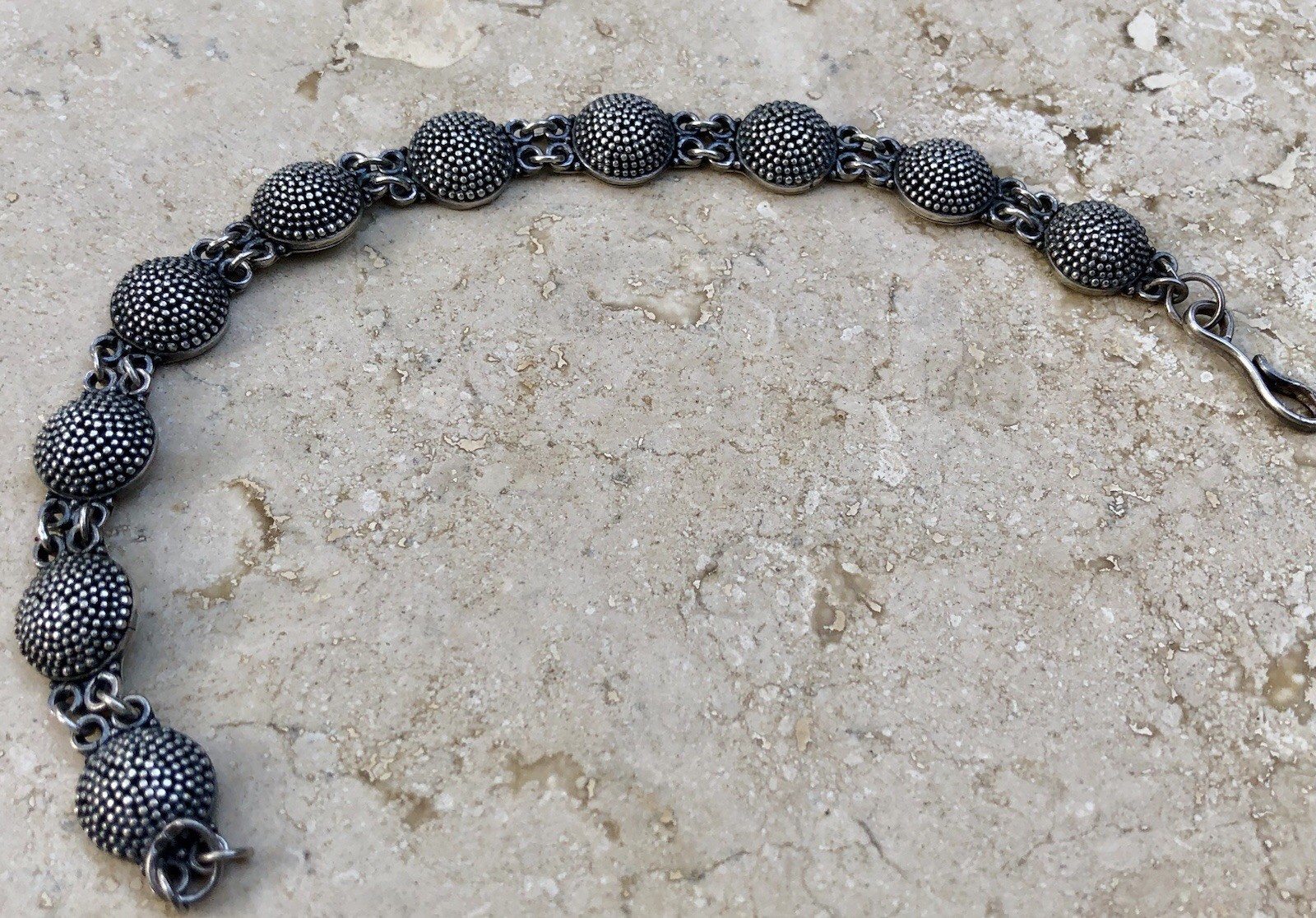 ✨🫧 VINTAGE .925 STERLING SILVER DOME BEAD BALL Link Bracelet | ESTATE Piece 🫧✨