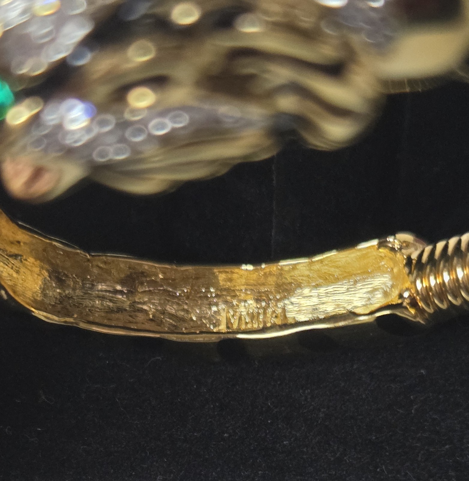 Kenneth J Lane KJL Raja Tiger Enamel & Crystal Bracelet Signed With Box & Papers