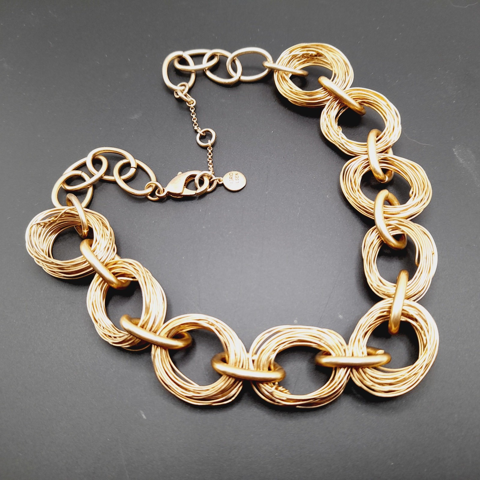 Sigrid Olsen Gold Tone Necklace Chunky Wire Wrap Link 19 Inch