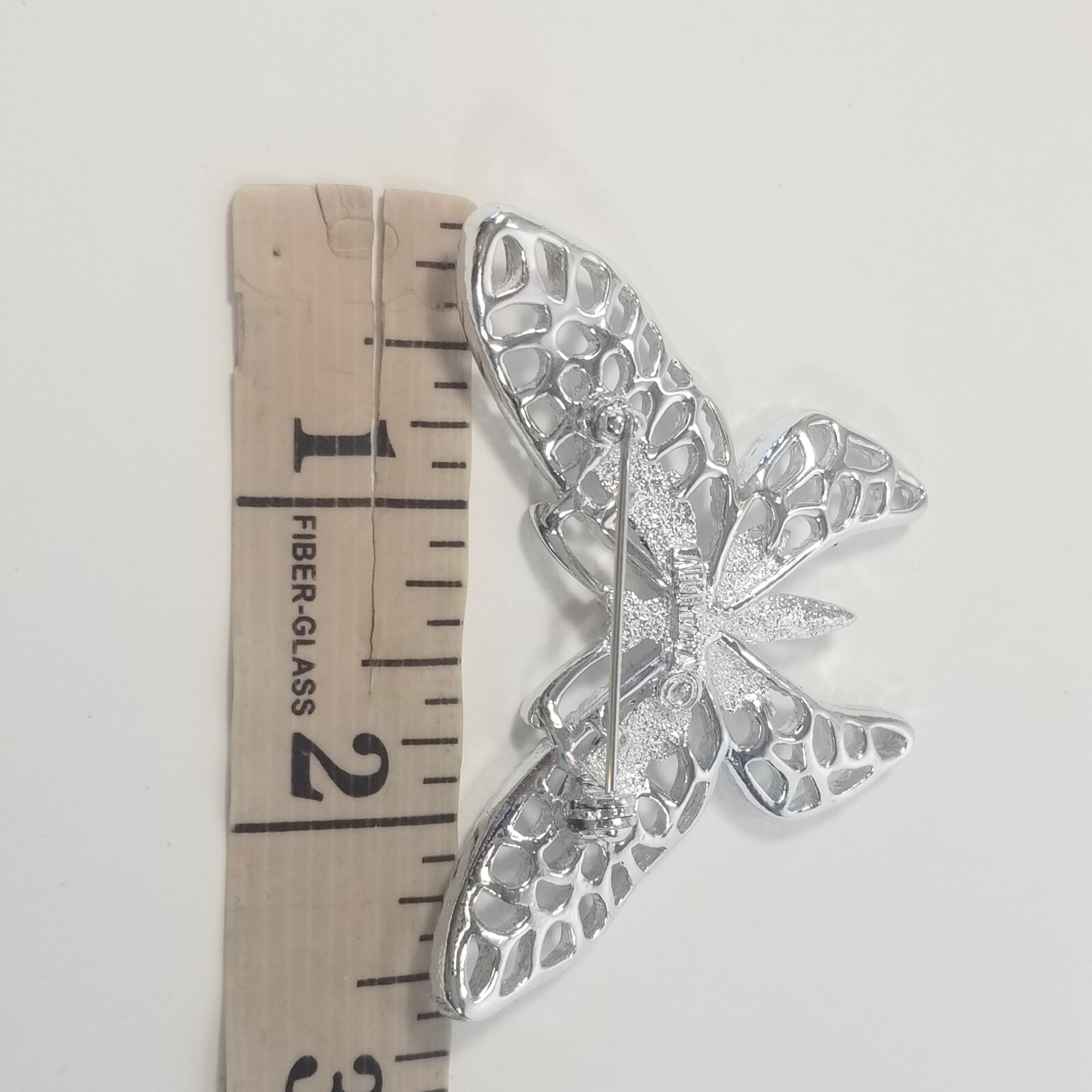 Signed Sarah Coventry Vintage 1971 Silver Tone Madame Butterfly Brooch 2.5″