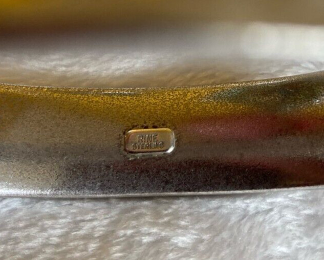 Vintage Rine Sterling Flower Etched Bangle Bracelet 25 g Sterling Silver