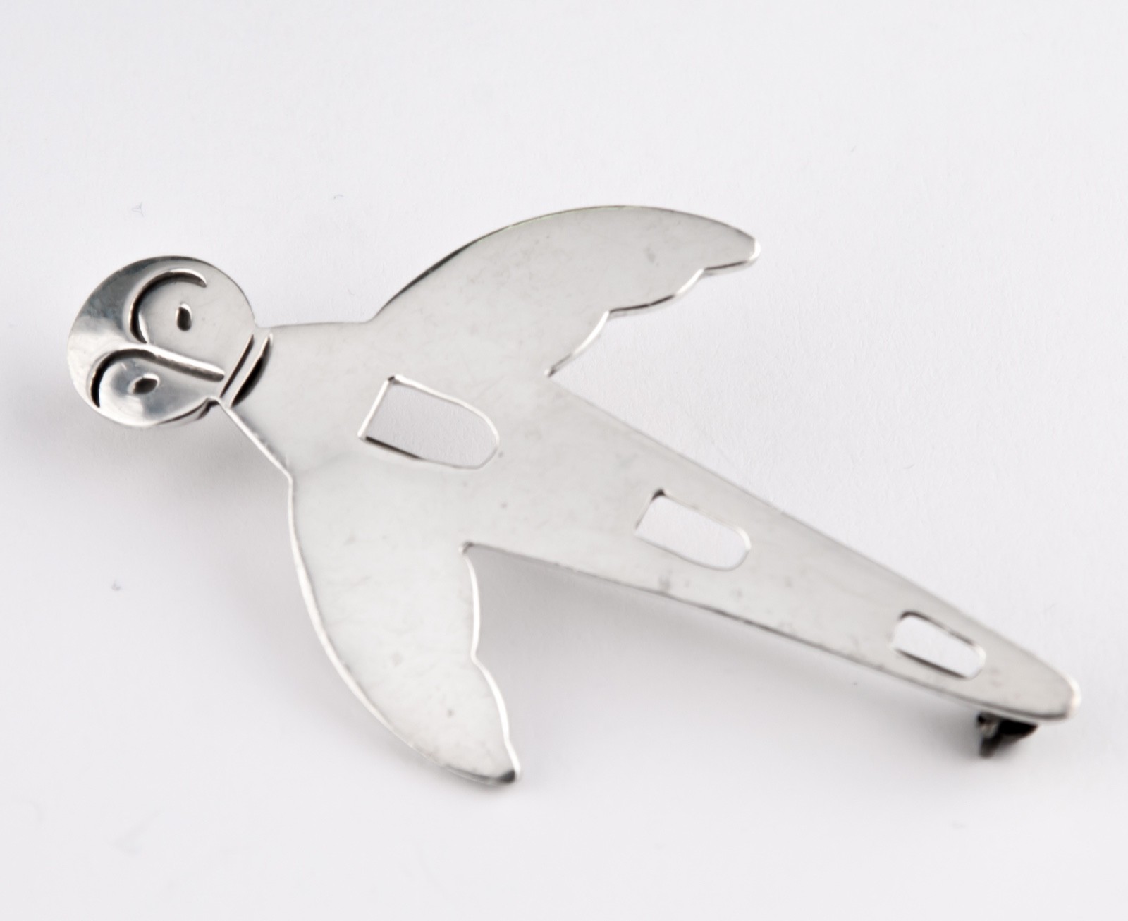 Modernist 925 Sterling Flying Bird Pin Brooch Singed: “FORBES 925”