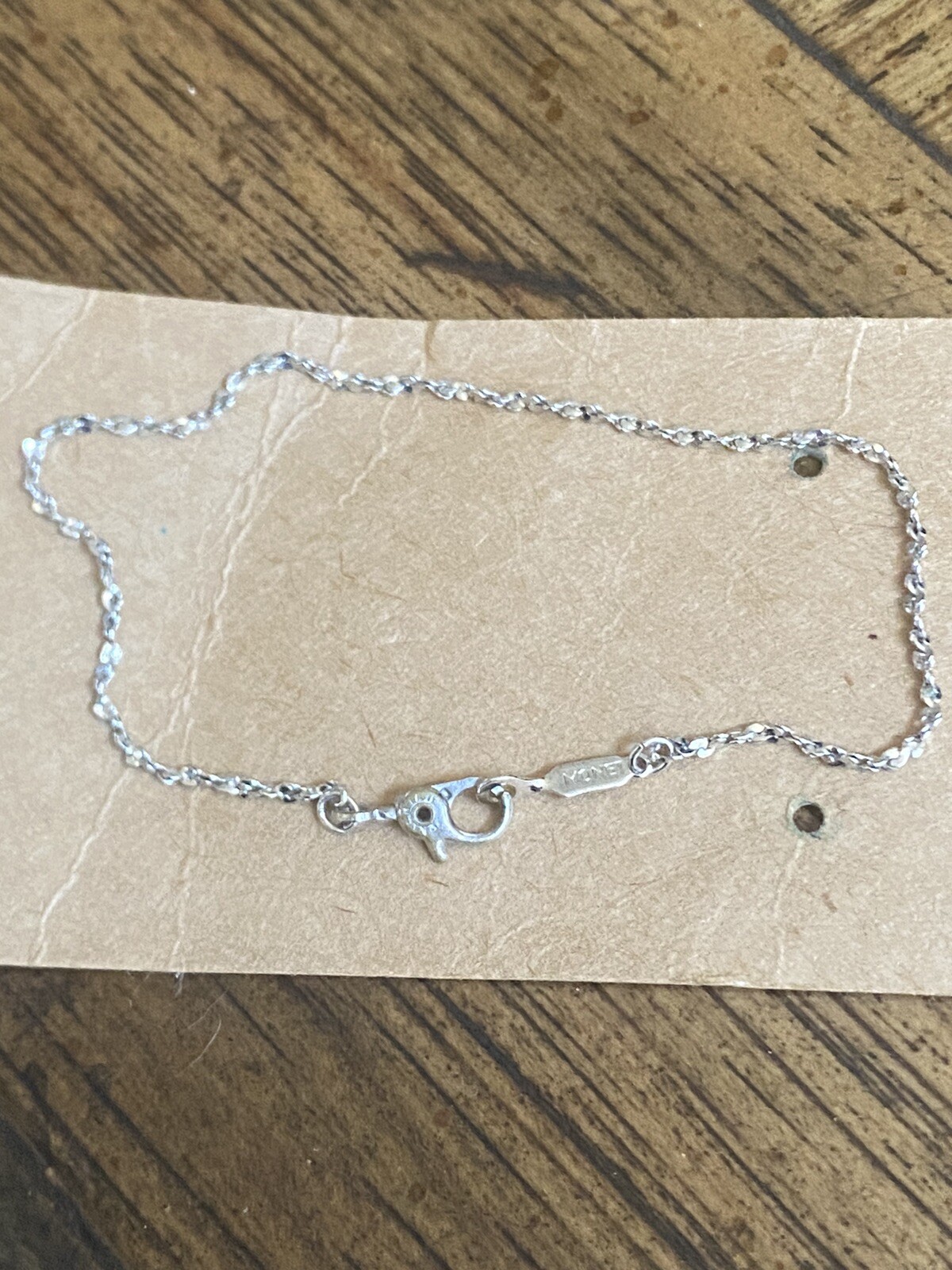 Vintage Signed Monet Silver Tone Twisted Chain Bracelet 7″ sister clasp
