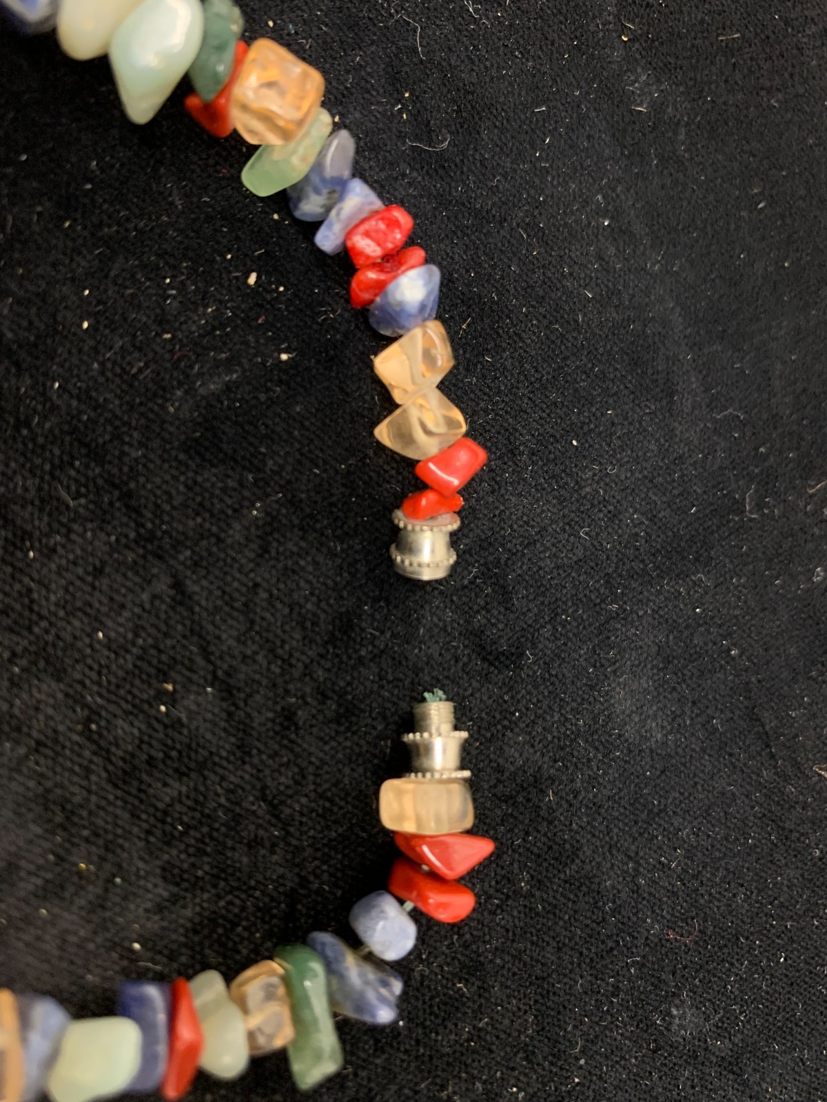 Turquoise & Coral Bead Multi Stone Nuggets Southwestern Style Necklace