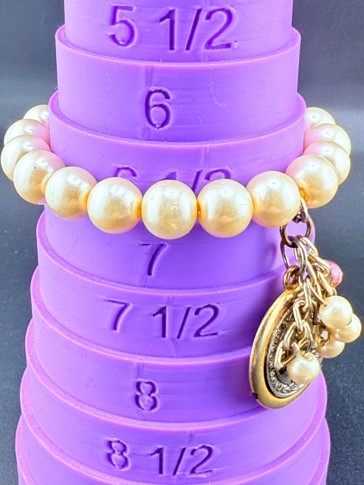 Vintage Saint Benedict Medal Bracelet Rosary Faux Pearl 7”