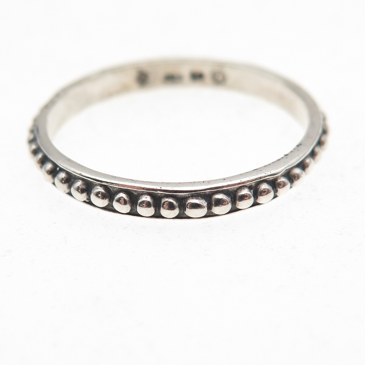 Silpada & Shube Sterling Silver Vintage Rosary Dots Beaded Band Ring Size 9.25
