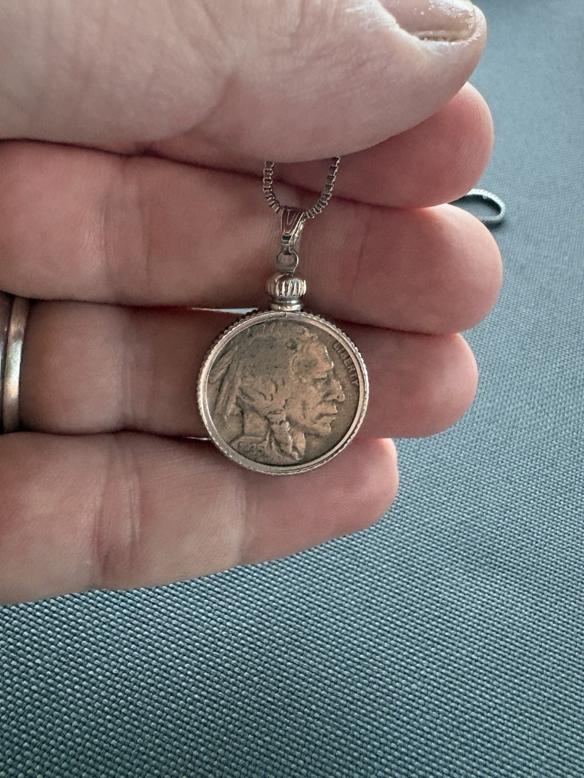 Beautiful Buffalo Nickel Necklace – Authentic Coins – 20in Stainless Chain