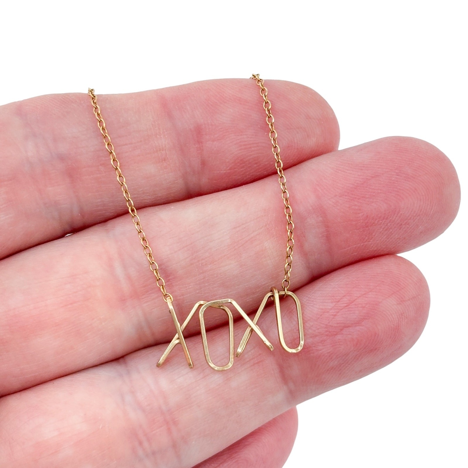 Vintage 1/20 14K Gold-Filled XOXO Necklace 17-18″