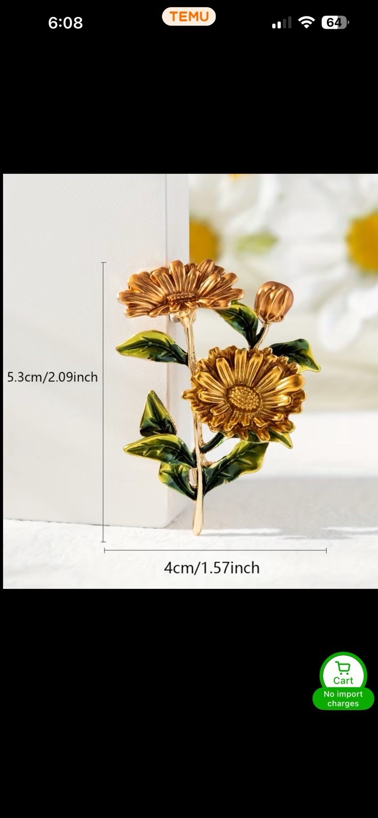 Purple Floral Brooch Pin Enamel Flower Bouquet Gold Tone Lavender Daisy