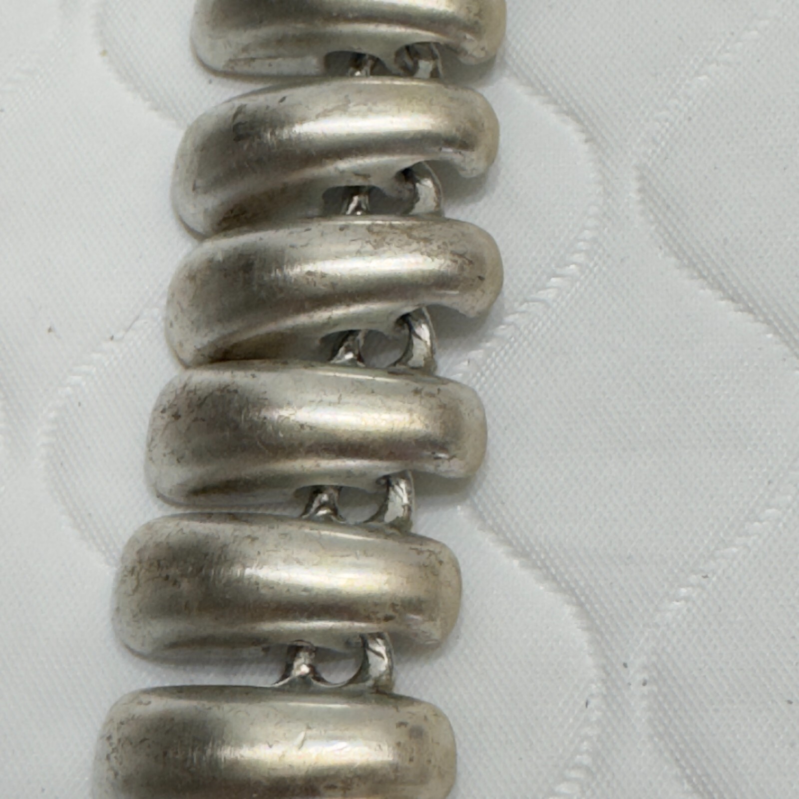 Vintage Talbots Silver Tone 3D Statement Massive Thick Necklace Toggle Closure