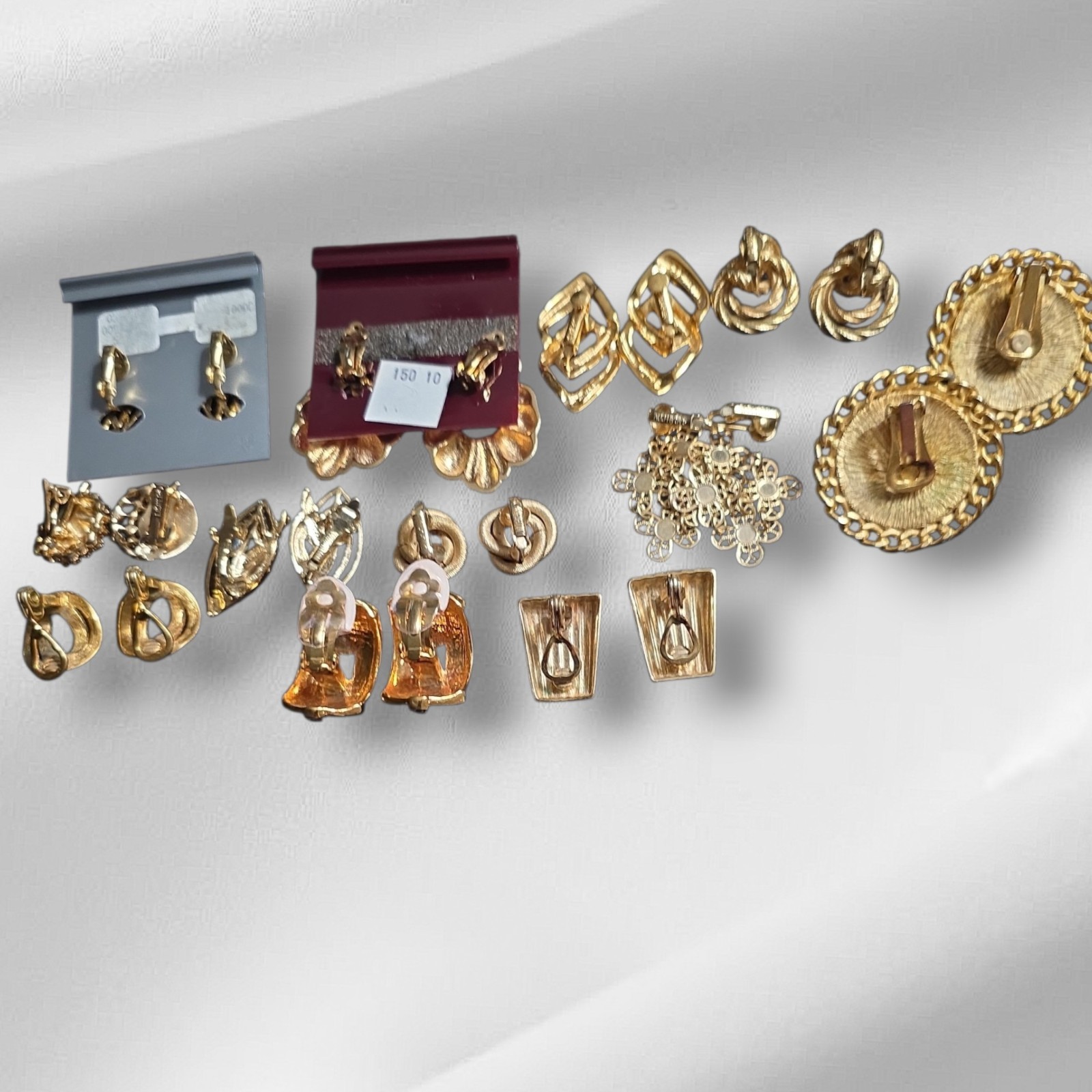 Vintage Monet Trifari Napier Lisner Clip Goldtone Earring Lot