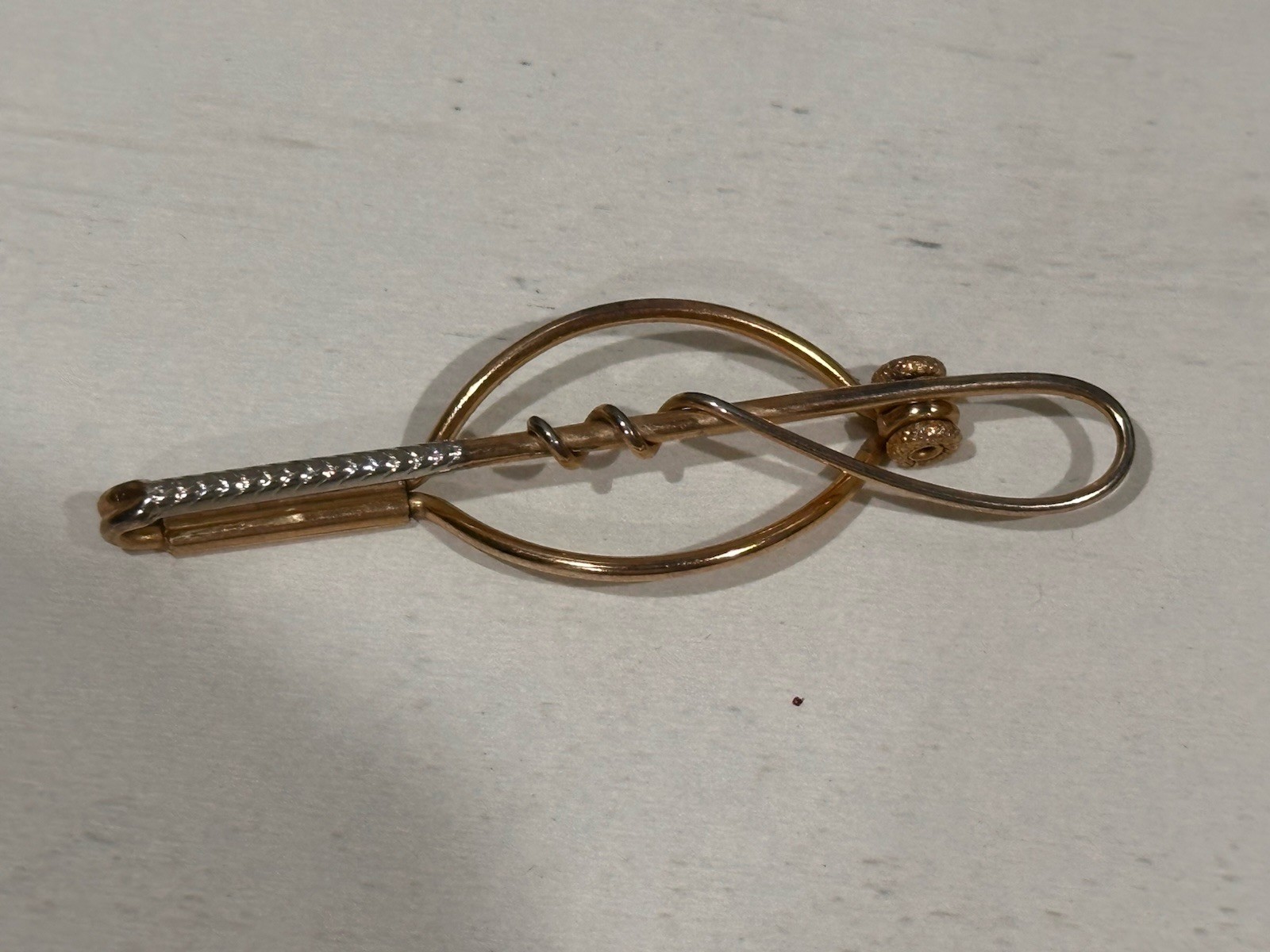 Swank Horse Riding Crop Equestrian Tie Bar Gold Tone Tie Clip Vintage