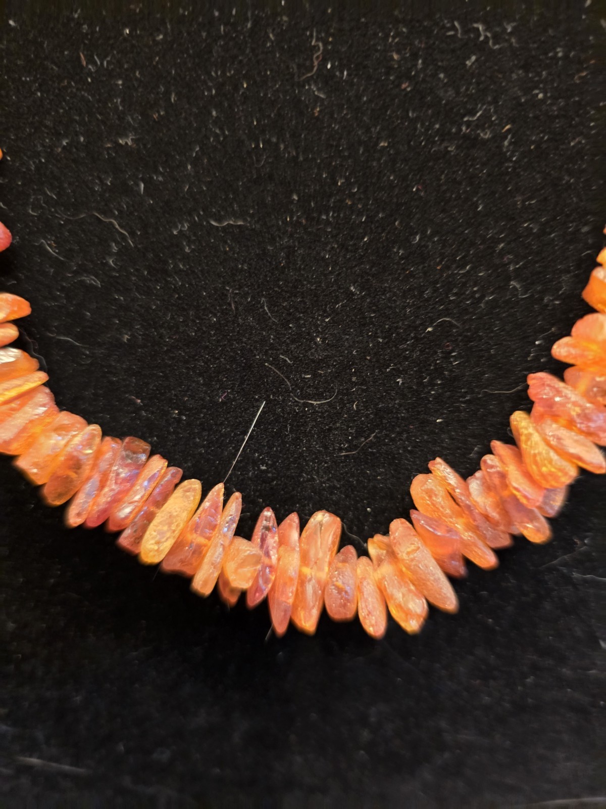 Vintage Genuine Baltic Amber Chip Bead Necklace 44g-Warm Honey Cognac 26″