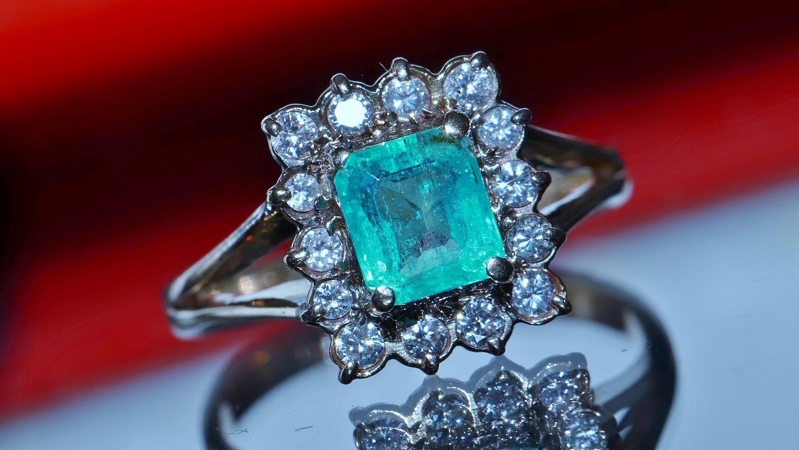14k rose gold 0.78ct natural diamond sz 4.25 ring emerald vtg treated 2.50g 3823