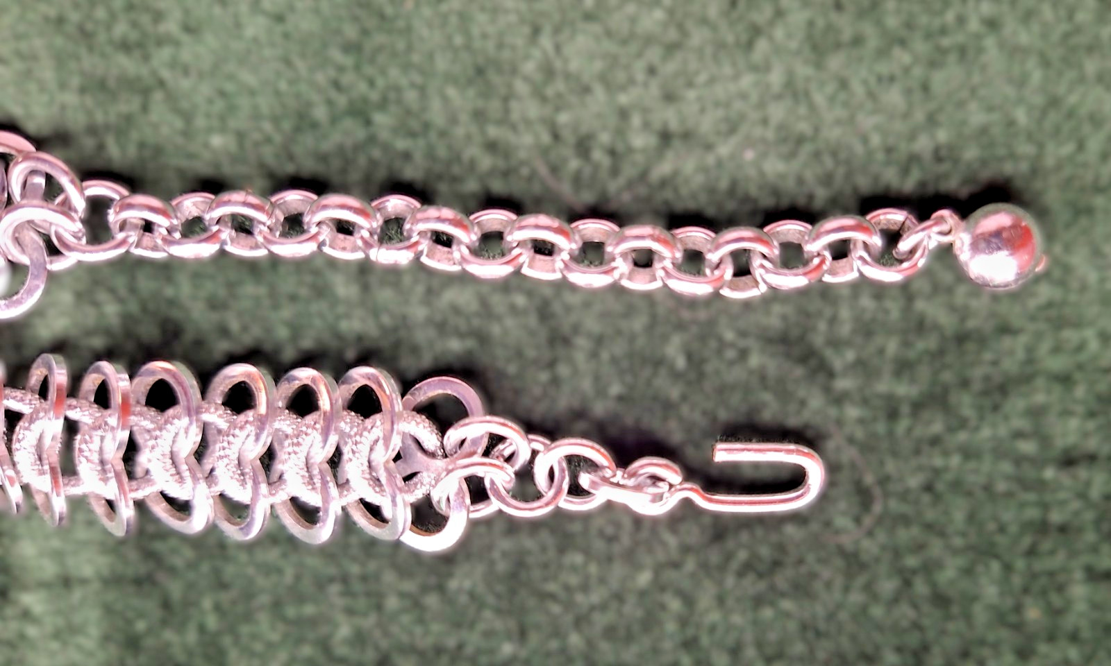 Vintage West Germany Necklace & Bracelet Set Lightweight Silver Eloxal Aluminum