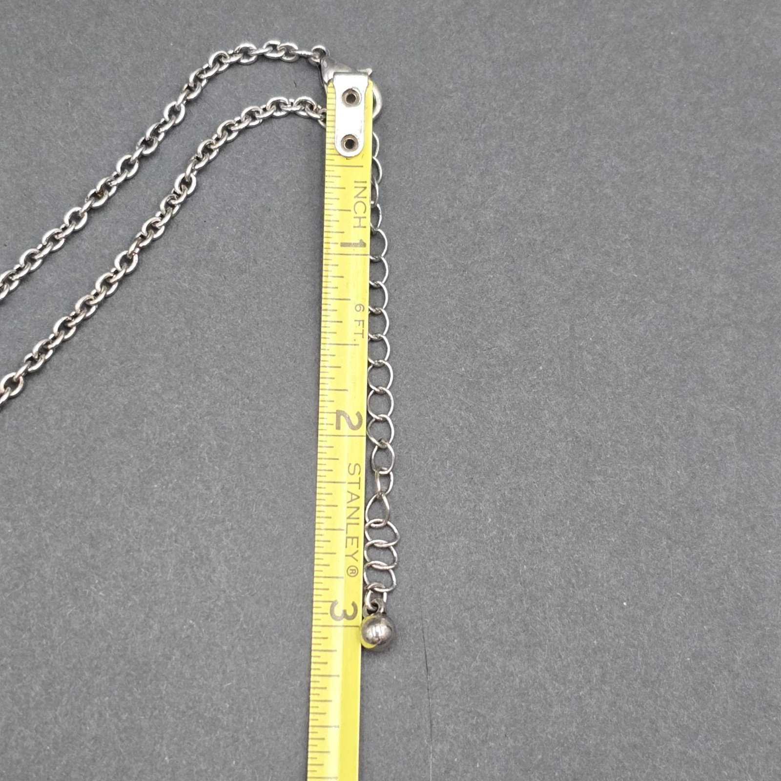 Vintage Blessed Spoon Pendant Necklace Silver Pearl Long Boho Statement Piece