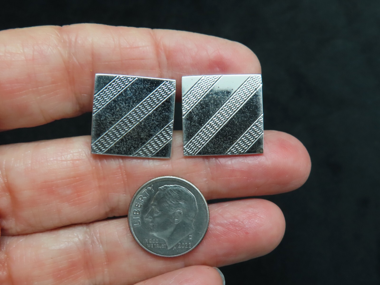 Vintage Sterling Silver Top Men’s Cuff Links