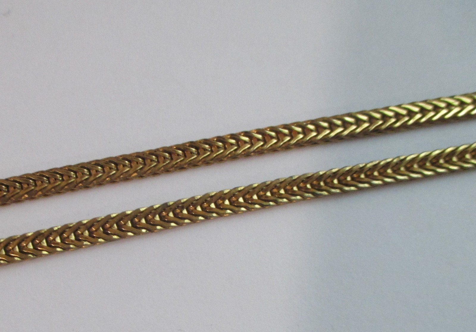 LARGE VINTAGE VICTORIAN REVIVAL LOCKET WHEAT CHAIN NECKLACE GOLD GILT BRASS