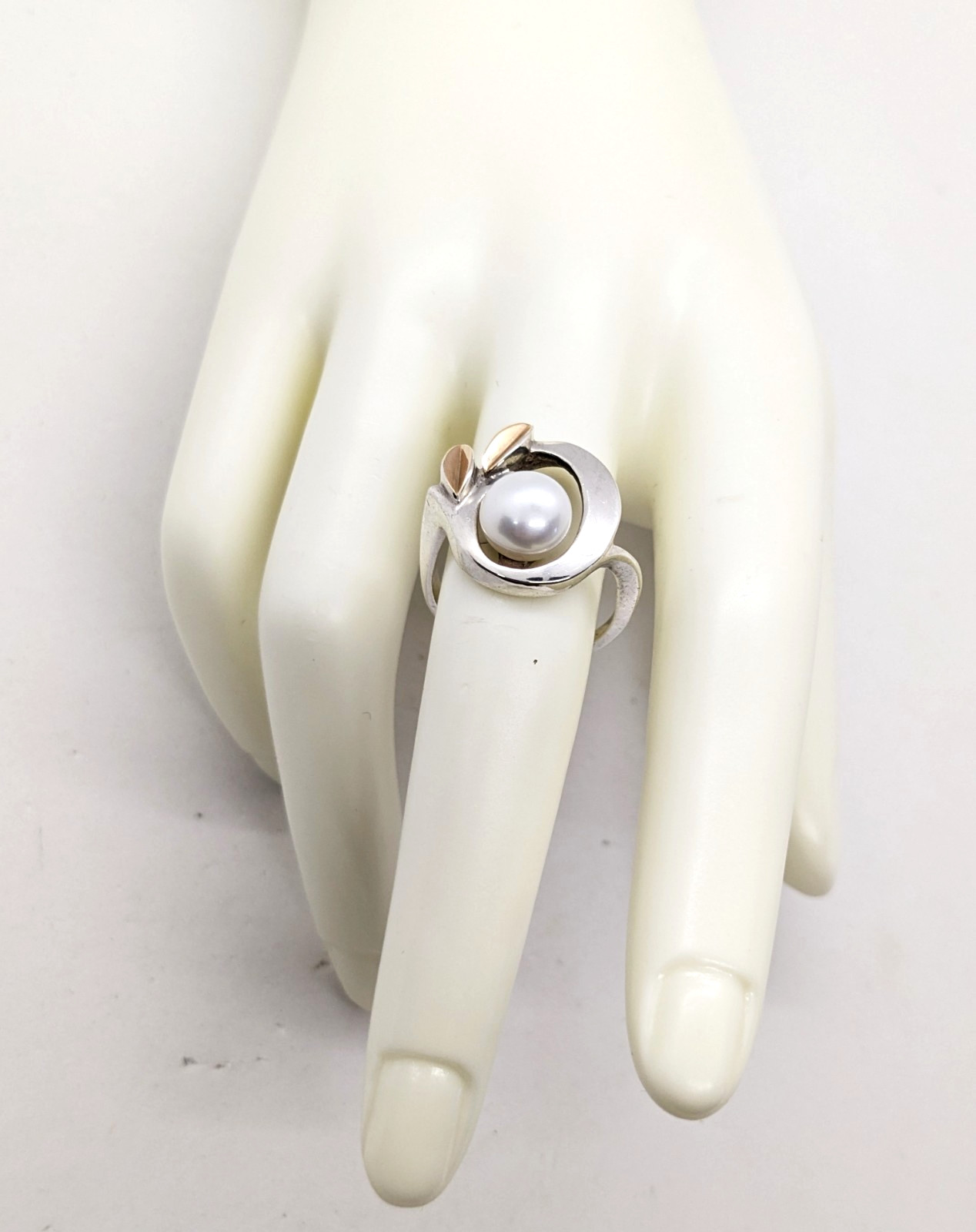 Vintage Luxury RING Silver 875 with Gold Inlay 585 -size: 8US (18mm) -5.52g. #16