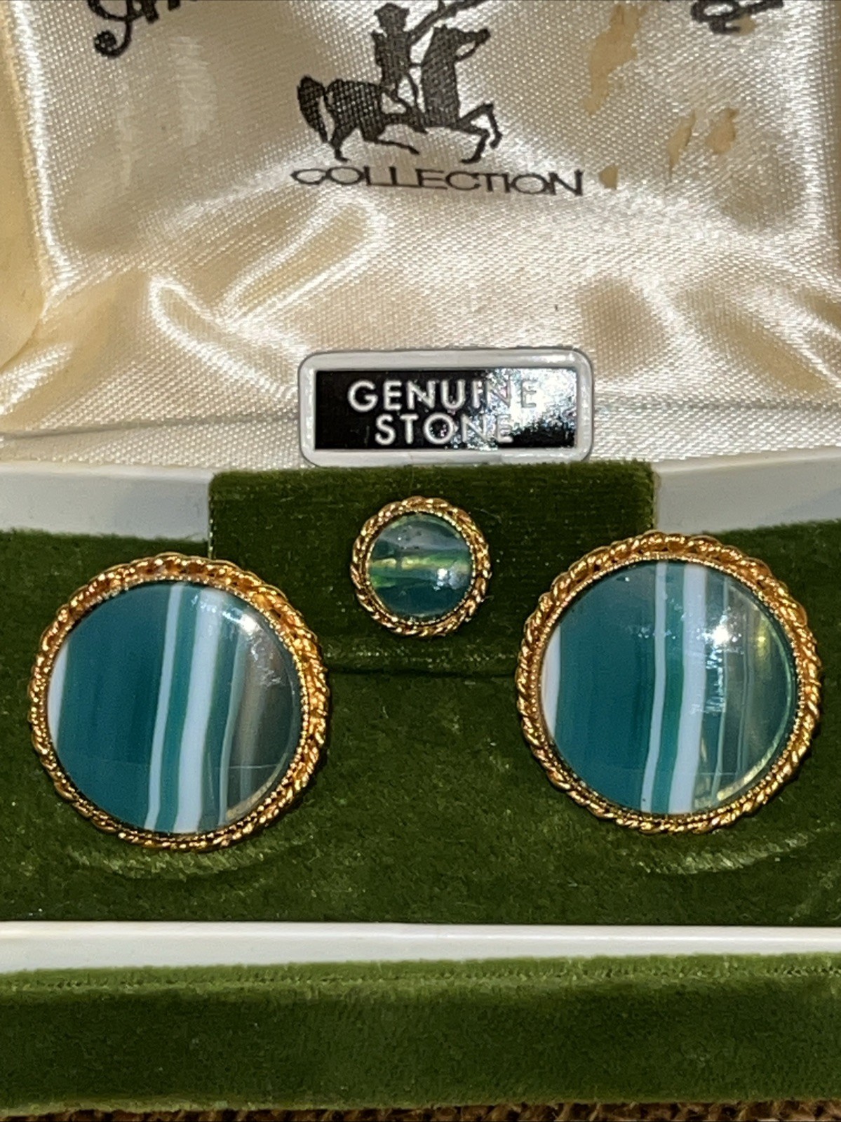 HADLEY Andrea Bouchard Collection Cufflinks & Tie Tack Set VINTAGE