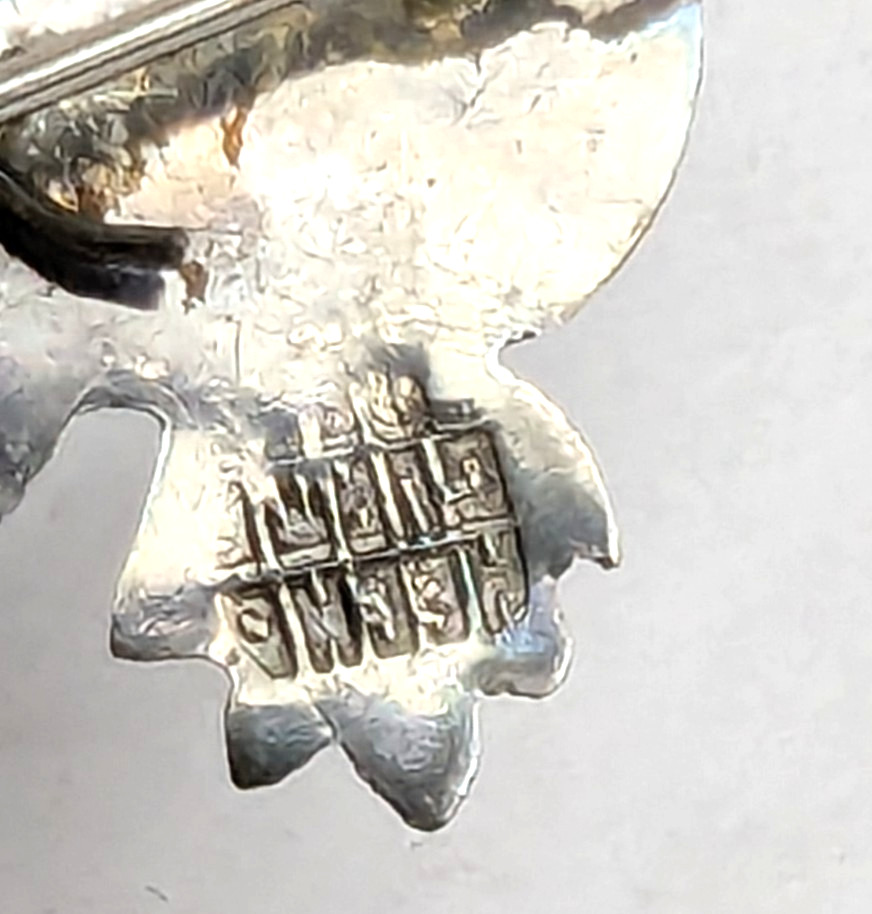 Vintage Guatemala Quetzal Bird 900 Sterling Silver Pin Brooch Hand Etched 2″