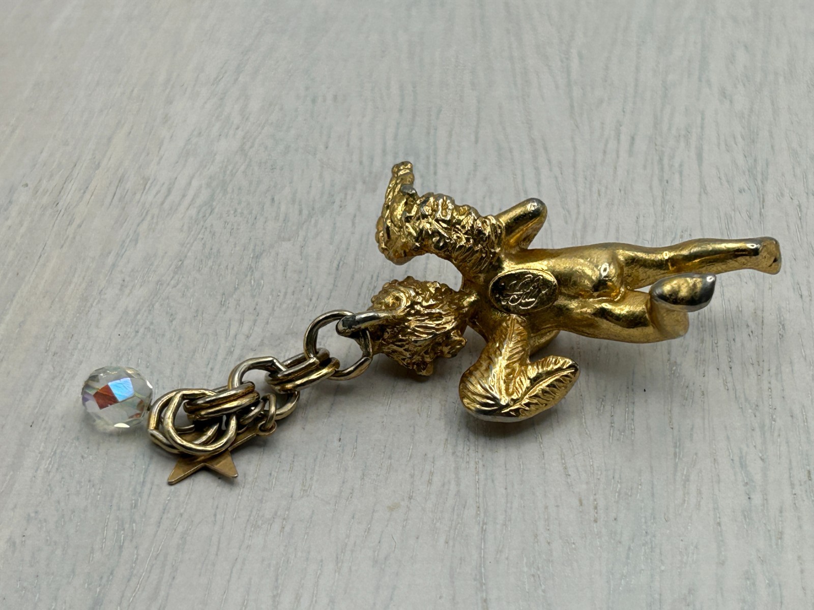 Vintage Guardian Angel Cherub Pendant