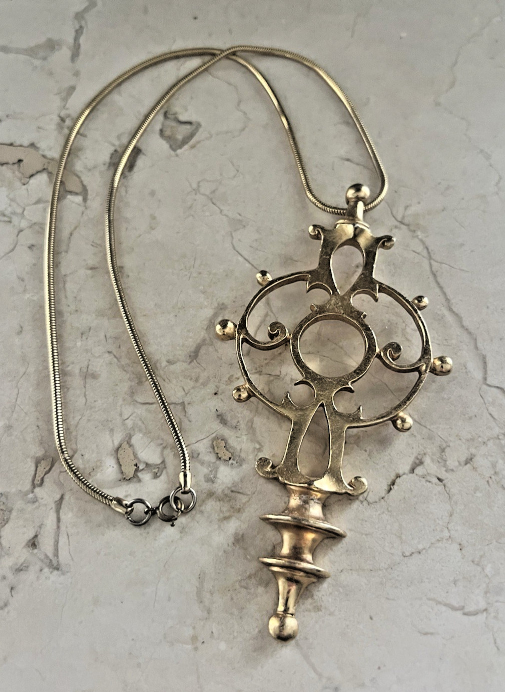 Vintage Arabesque Moroccan Lantern Fitting Pendant Alva Museum Replica Necklace