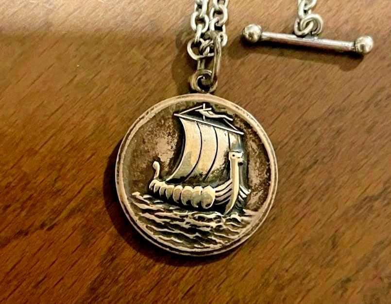 Georg Jensen Viking Ship Necklace No.50 Harald Nielsen Silver 925 Vintage Rare