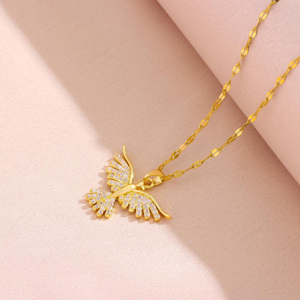 18k Gold Plated Vintage Phoenix Pendant Necklace Women Retro Daily Wear Gift Set