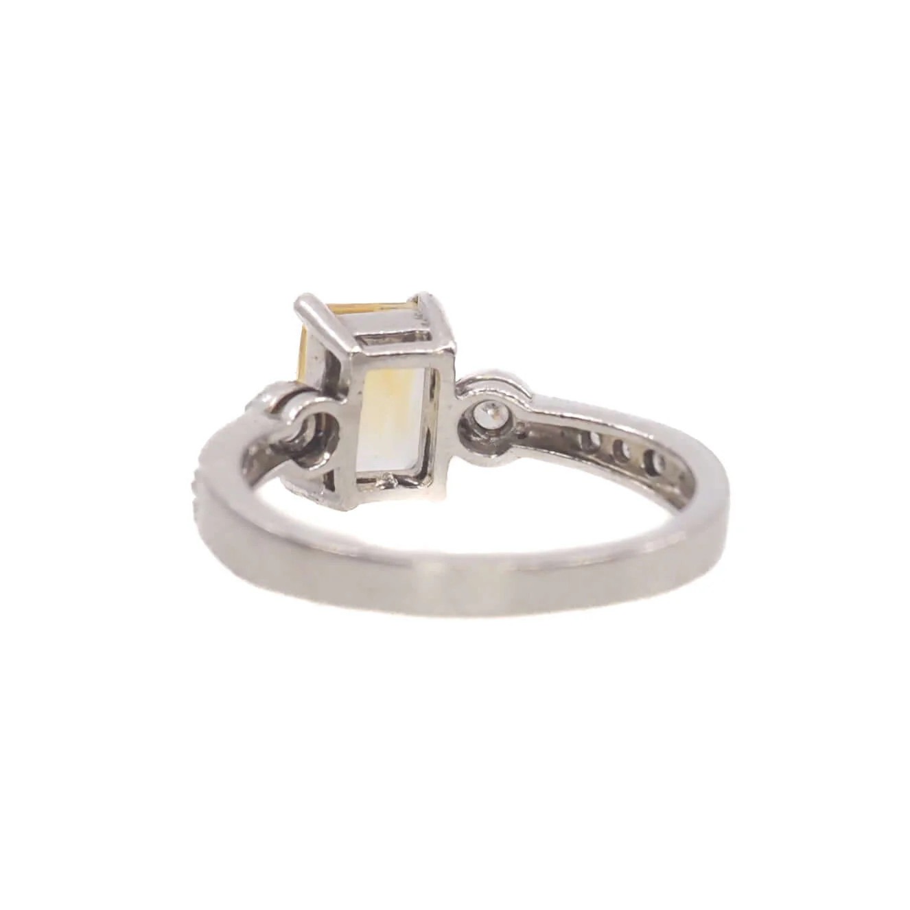 Vintage 1990s Citrine and Sterling Silver, and Cubic Zirconia Ring Size 8.25