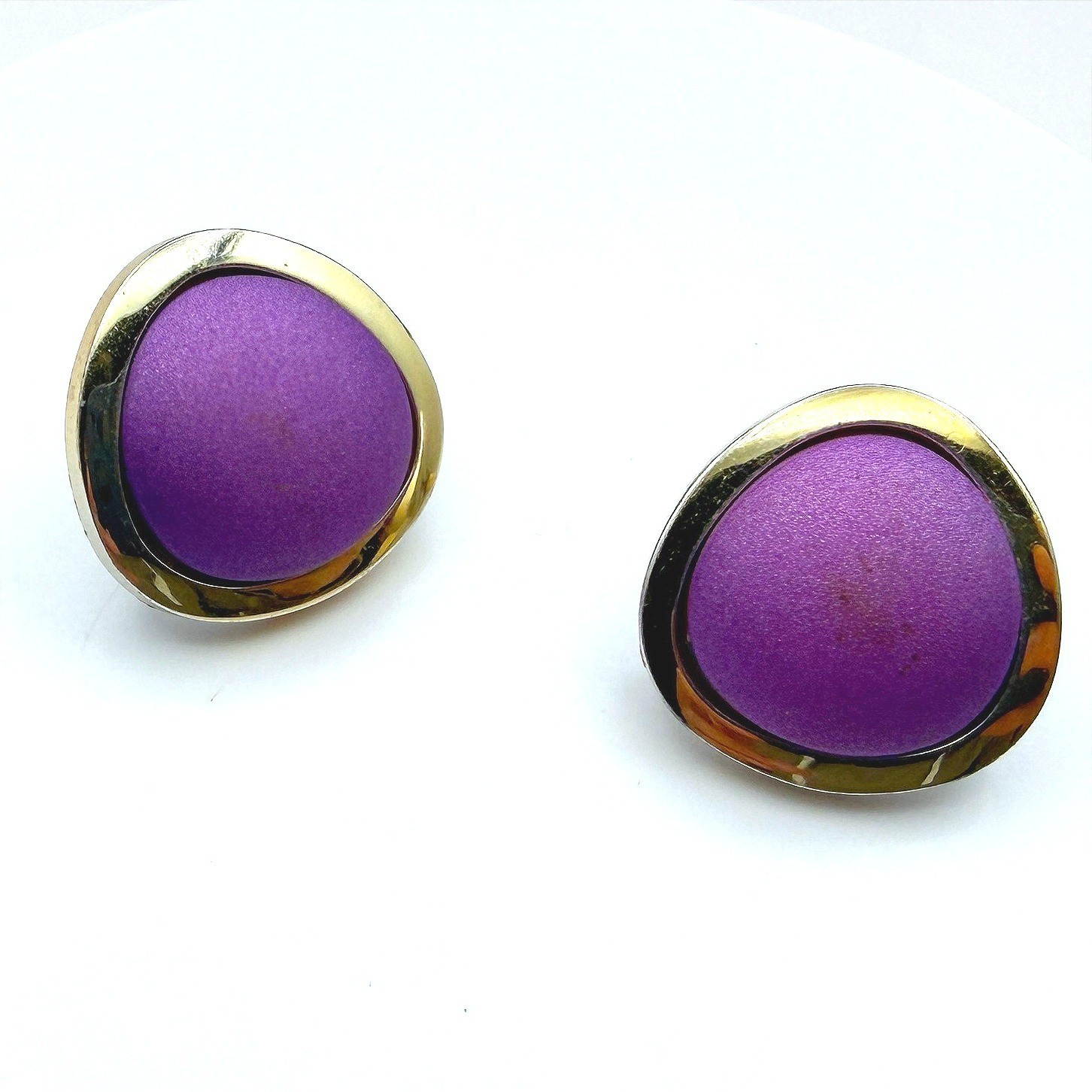 Vintage Purple Velvet Theatre Night Stone Coated Aluminium Retro Enamel Earrings