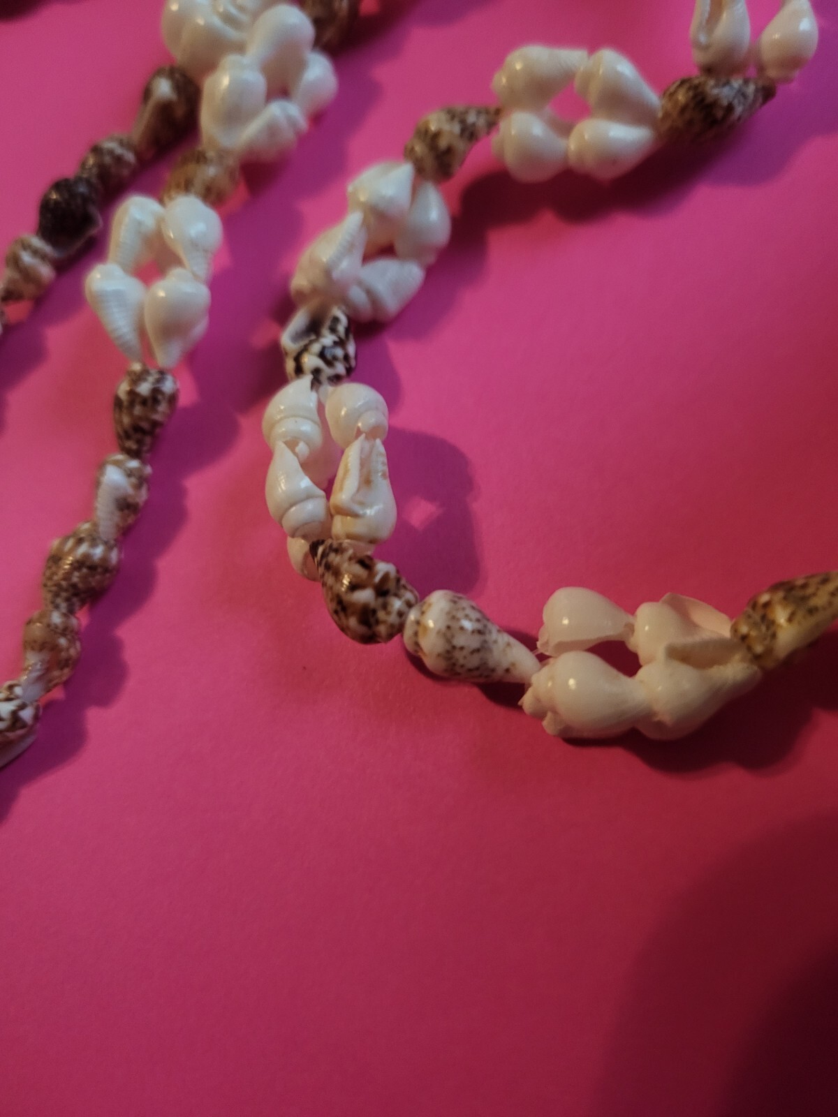 Shells And Beads Necklace 32 Inches Vintage Handcrafted