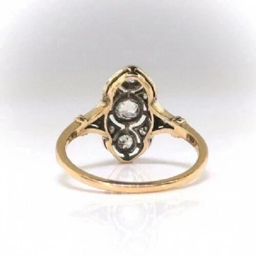 Art Deco Style Round Cut Lab Created Diamond 14K Yellow Gold FN Wedding Ring