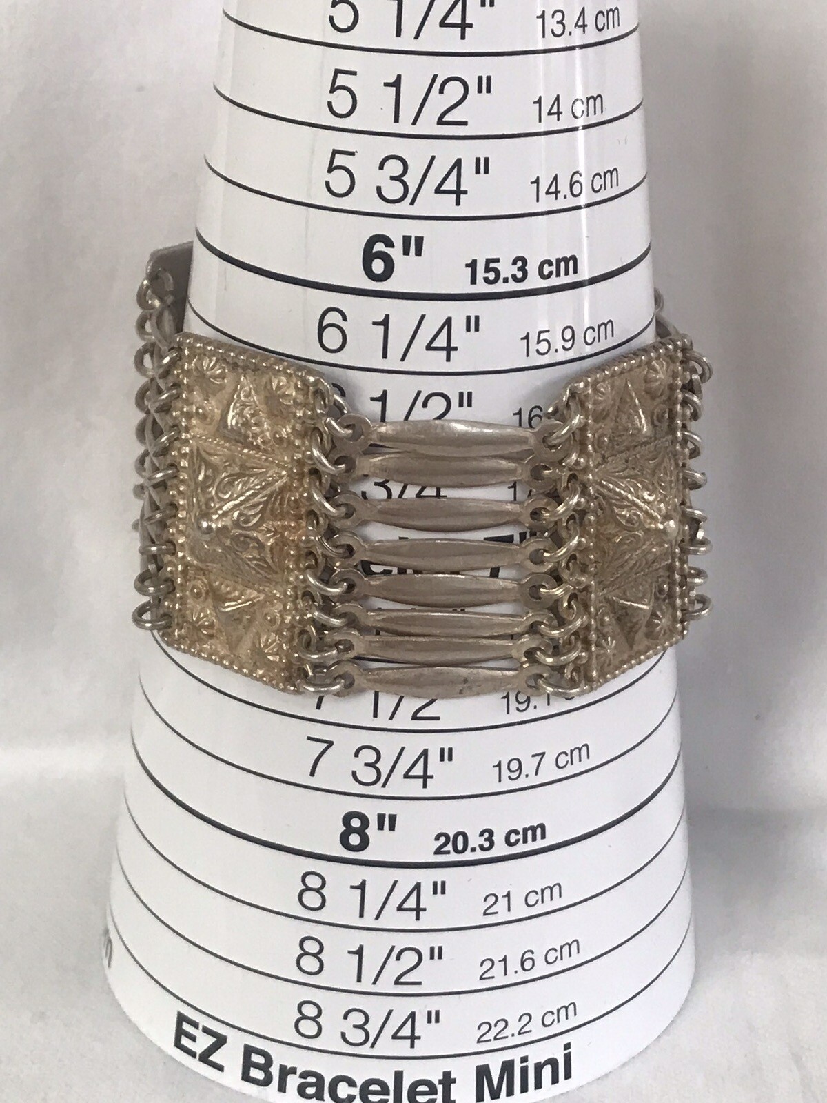 Vintage Sterling Silver Taxco Mexican Mayan Linked BOHO style Bracelet.