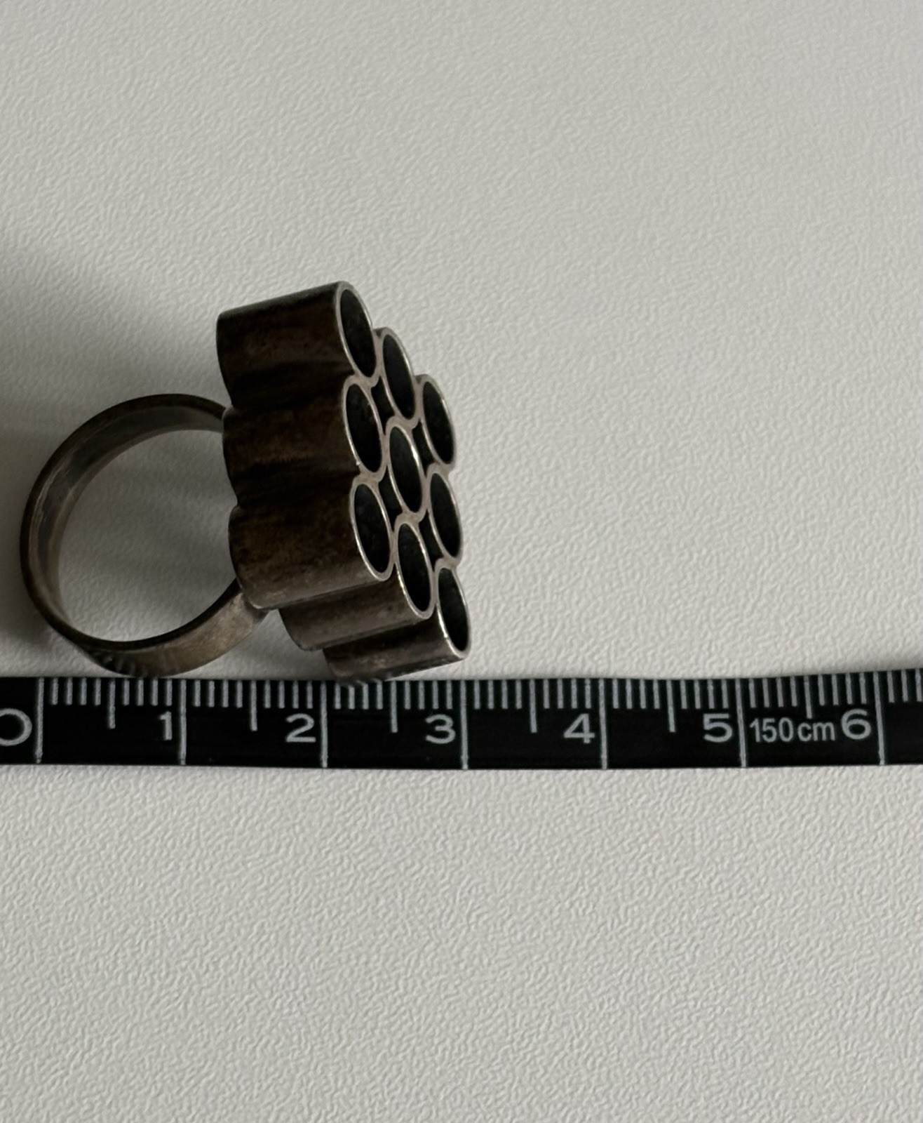 Vintage Kaunis Koru Finland Sterling Silver Modernist Brutalist 925 Ring RARE