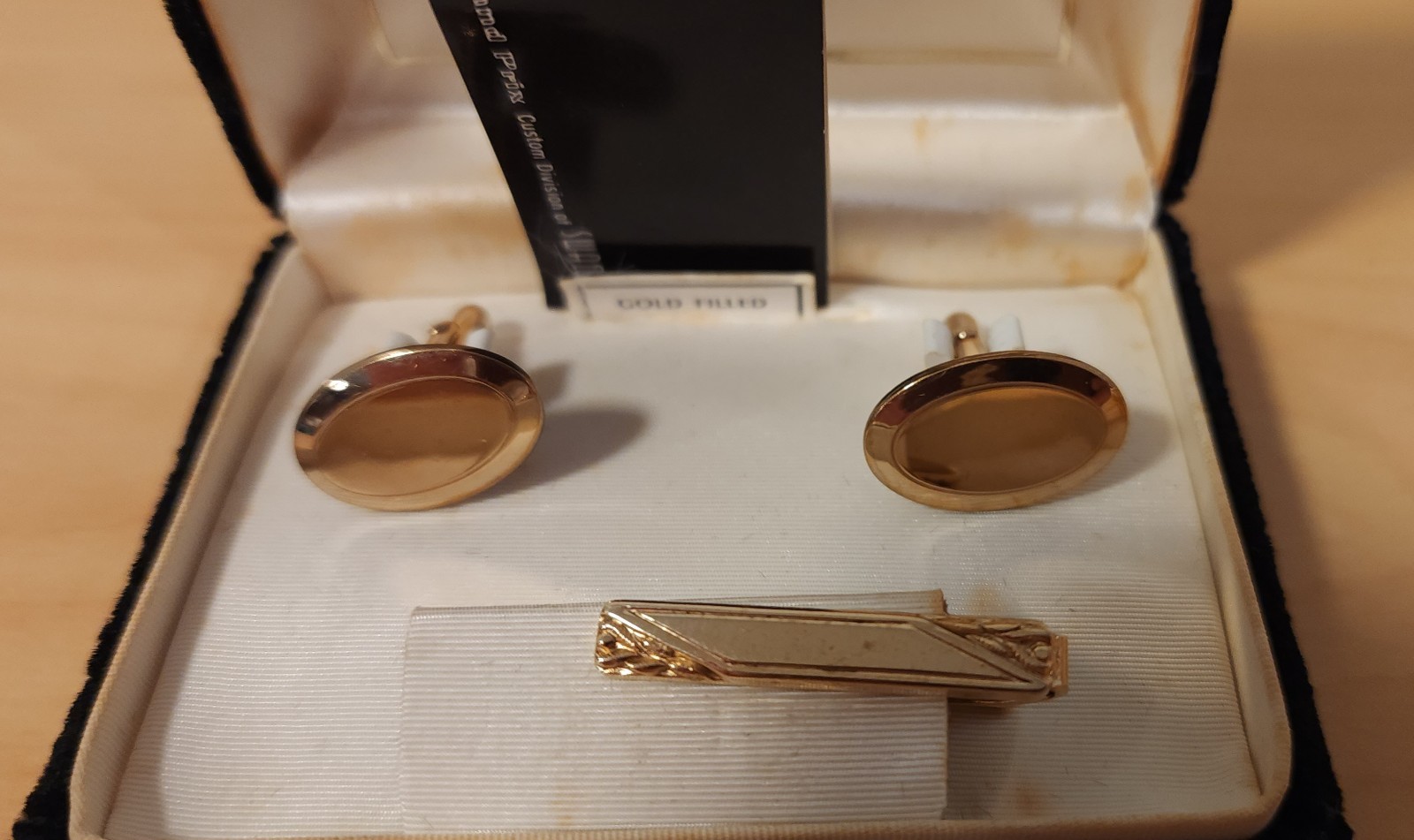Vintage Swank 12K Gold Filled Cuff Links & Anson Tie Clip