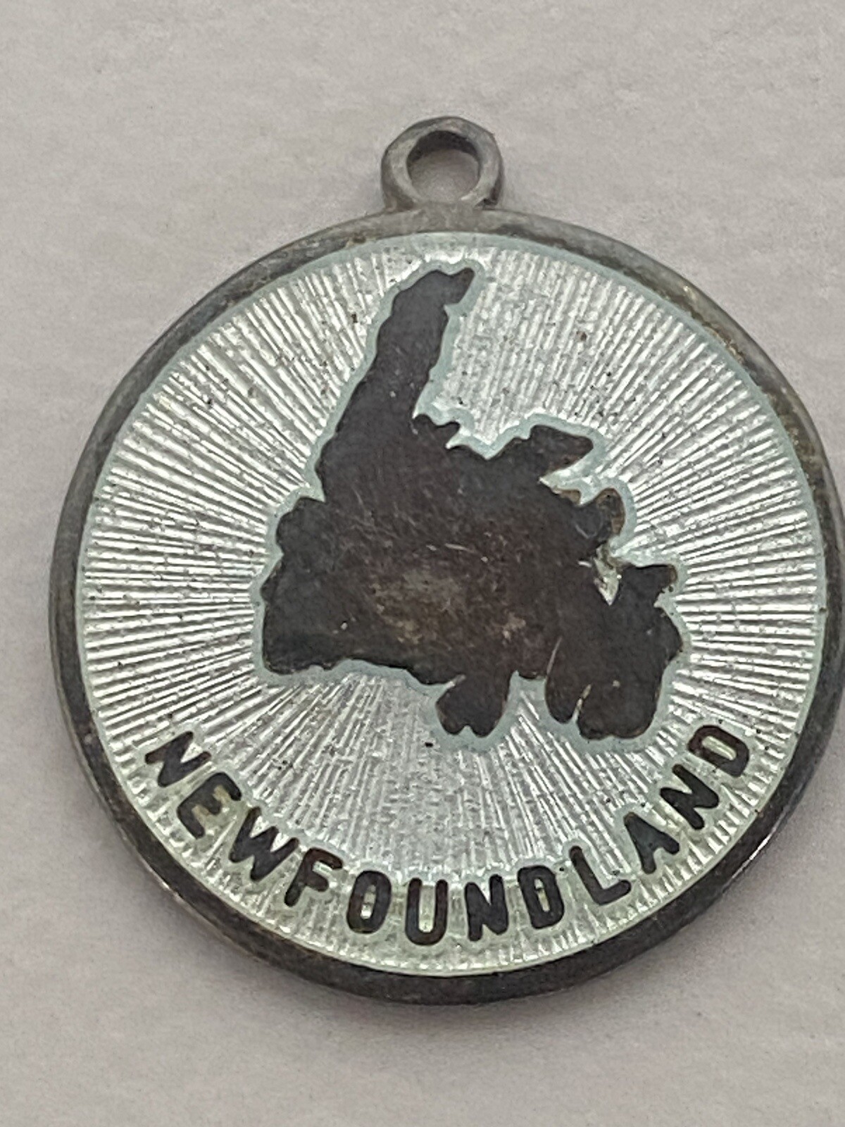 VTG Sterling Slver & Enamel Charm Newfoundland Canada Souvenir Enamel BM co