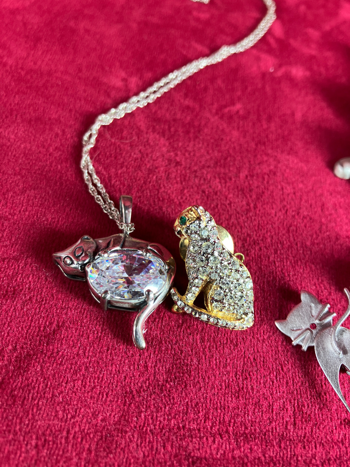 Miscellaneous Vintage Cat Pin Necklace Funny Cute 50s 60s 70s 80s 90s