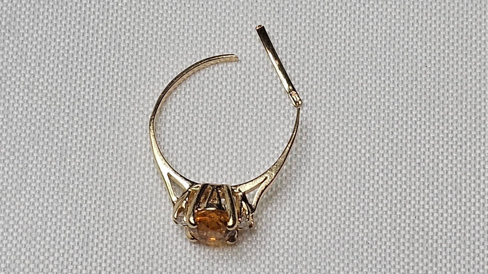 Vintage 14K Yellow Gold Citrine Diamond Ring 2.0 Grams Repair/Repurpose – Notes