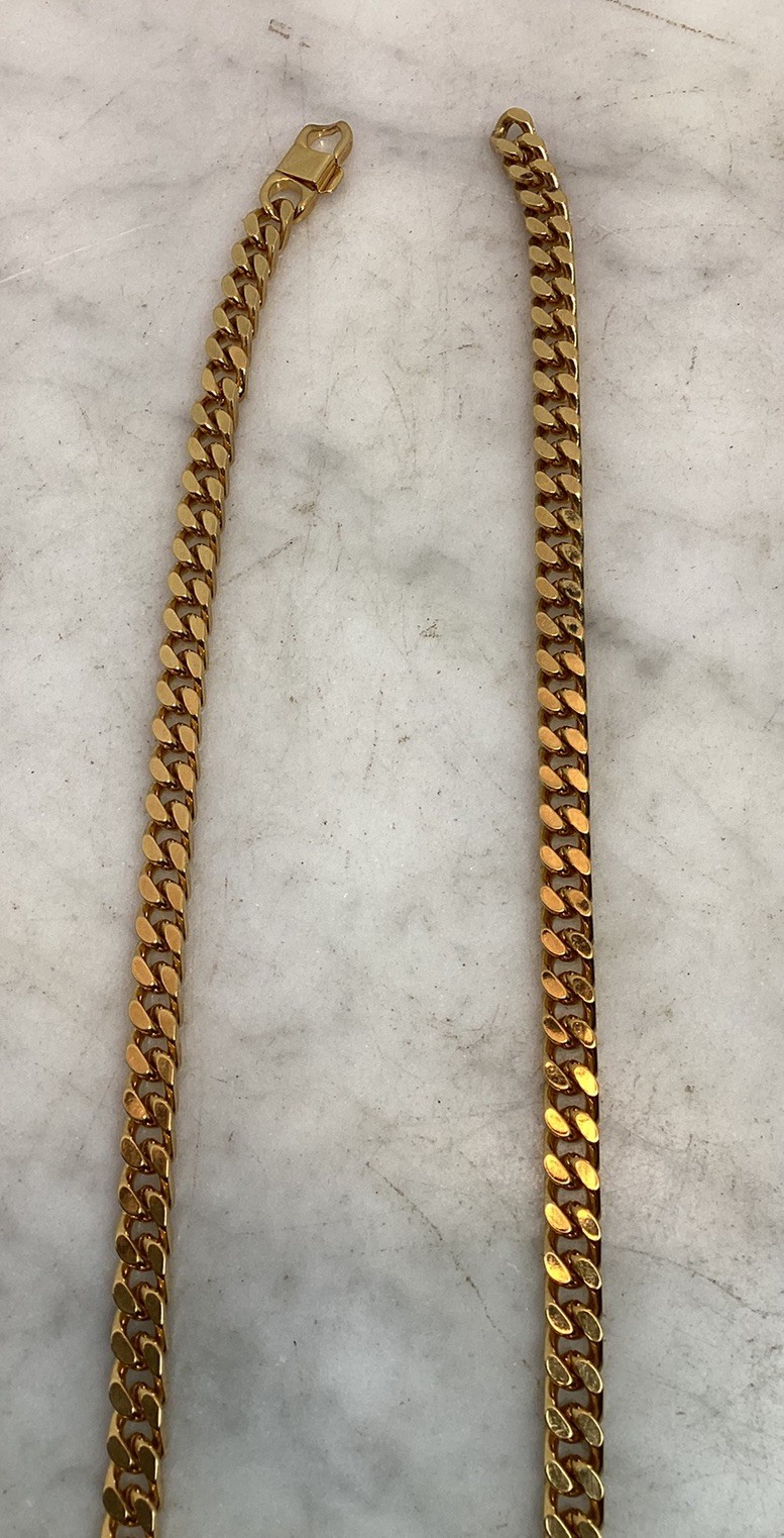 Vintage Gold Tone Roman Coin Rhinestone Pendant Curb Link Chain Necklace