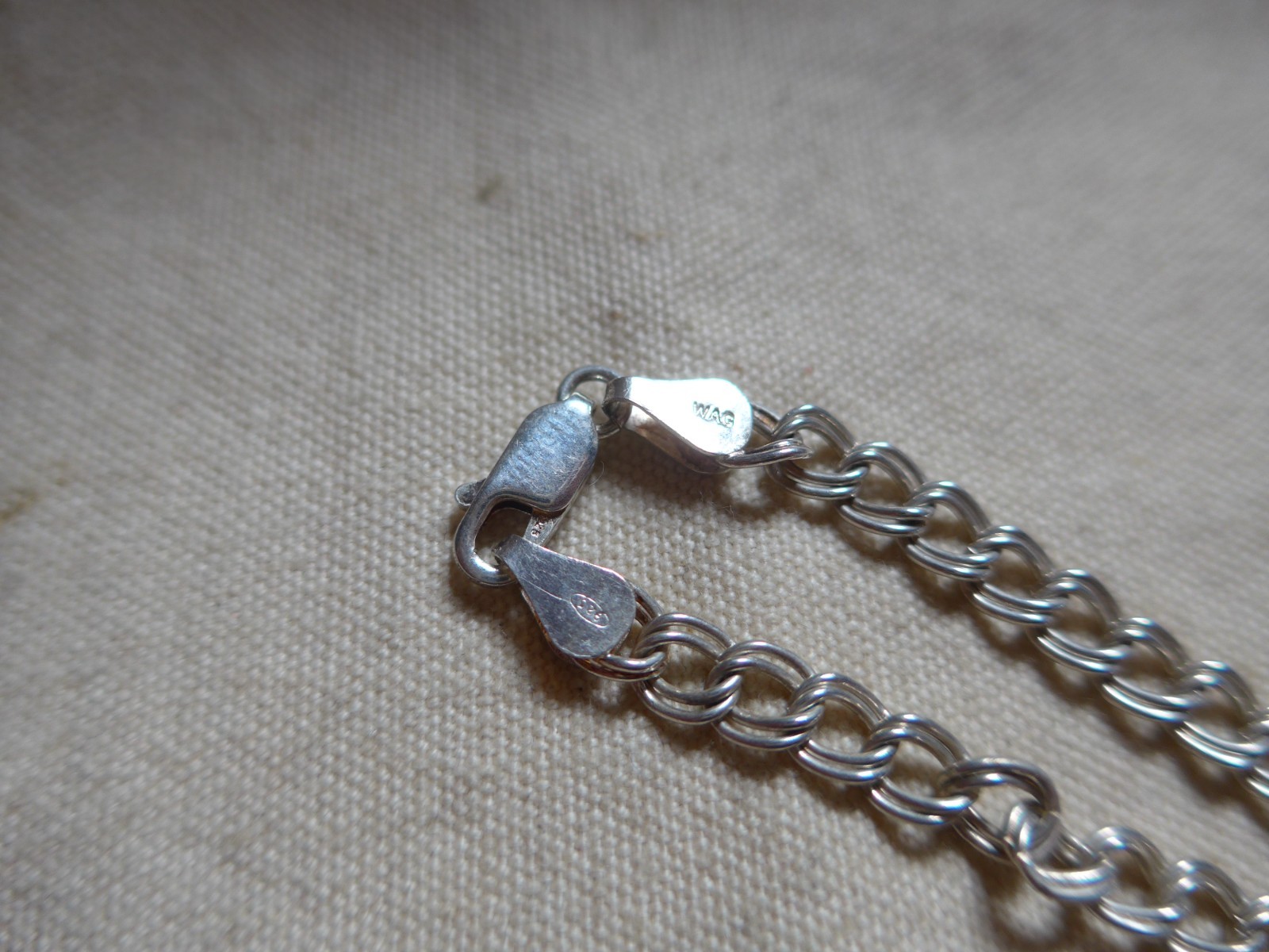 vtg Sterling Silver Round Globe Jingle Bell Charm Starter Bracelet 7″ 13.5g