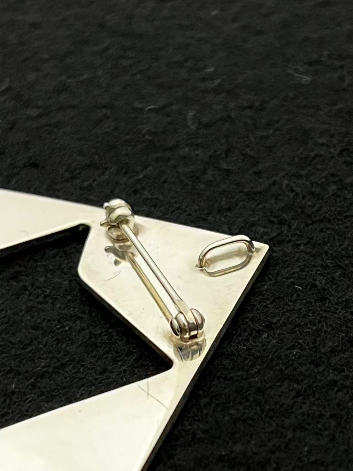 Tiffany & Co. Sterling Silver Square Brooch Pin Pendant Top 39mm SV925 No Pouch