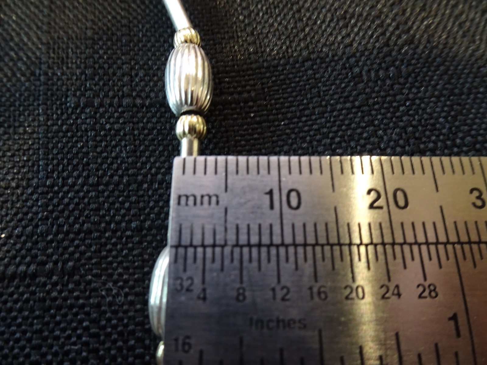 # 716-VINTAGE STERLING SILVER BEADED BRACELET-925-VERY DIFFERENT